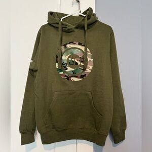 Chicago Cubs Olive Green Hoodie with Camo Logo Size S